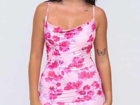 Angelyn Mini Dress - Pink Floral Discount