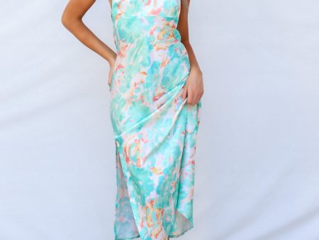 Catherine Midi Dress - Green Multi For Sale