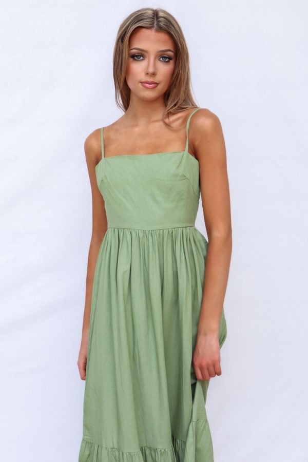 Astra Midi Dress - Olive For Cheap