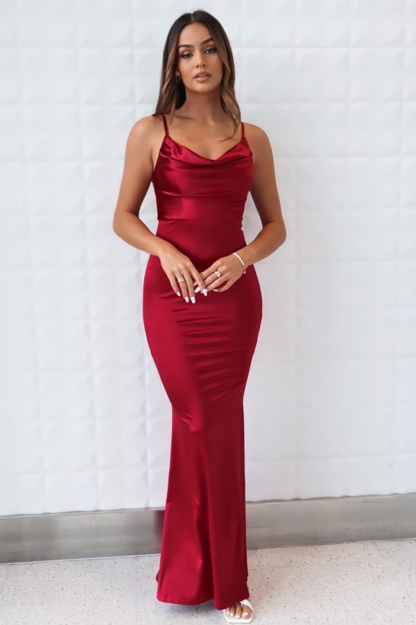 Hollywood Formal Gown - Wine Red Cheap