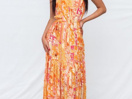 Calypso Maxi Dress - Orange Print For Discount