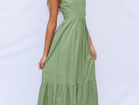 Astra Midi Dress - Olive For Cheap