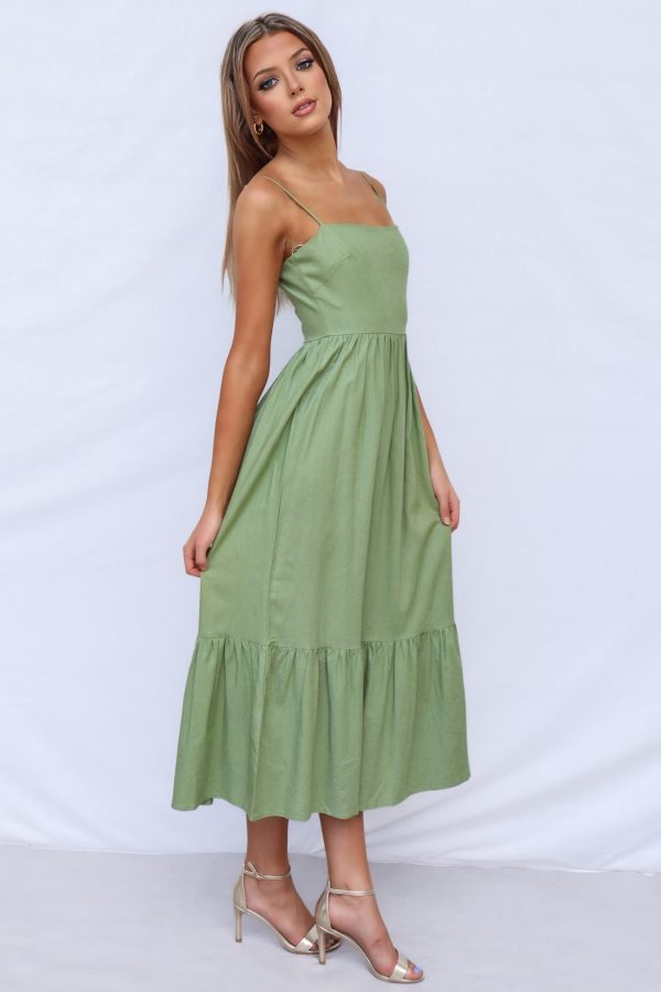 Astra Midi Dress - Olive For Cheap