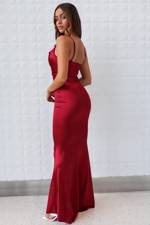 Hollywood Formal Gown - Wine Red Cheap