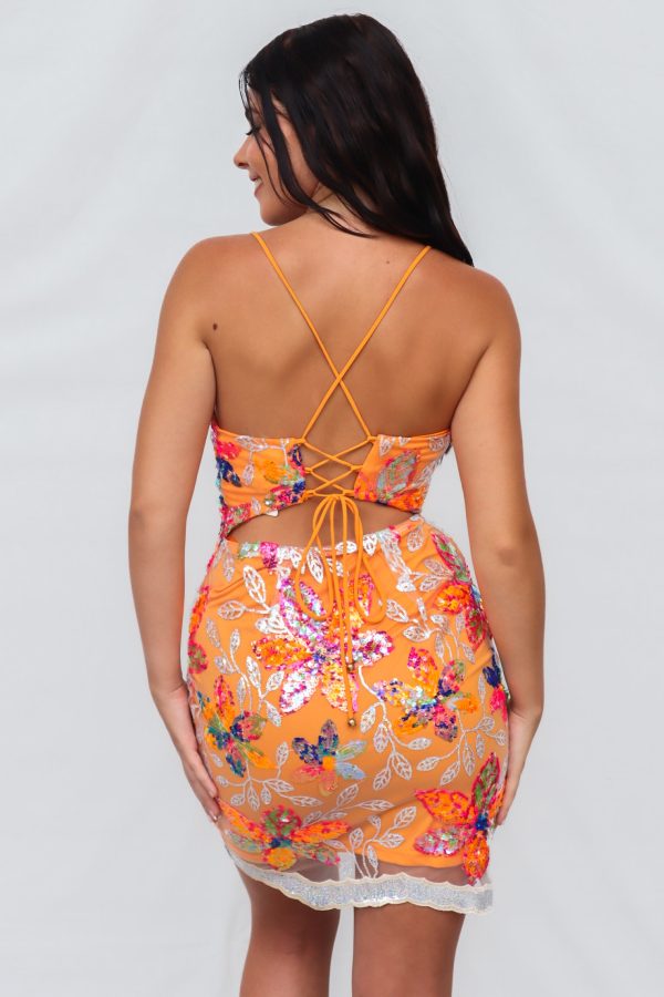 Cardi Mini Dress - Orange Online