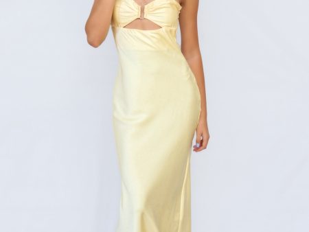 Rosette Midi Dress - Yellow For Sale