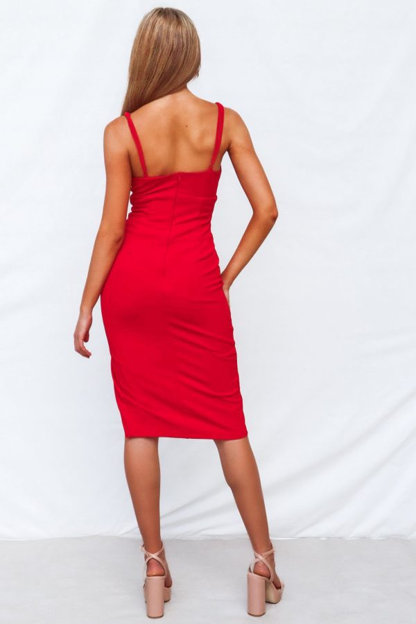 Alyza Midi Dress - Red Fashion