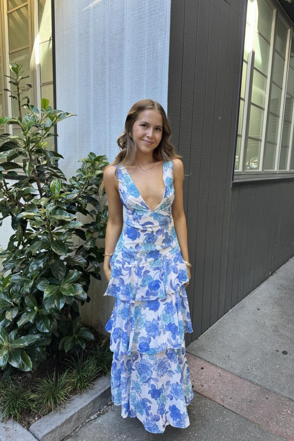 Elleny Maxi Dress - Blue Floral Cheap