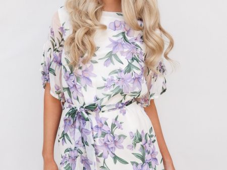 Azaleas Mini Dress - Lilac Floral For Cheap