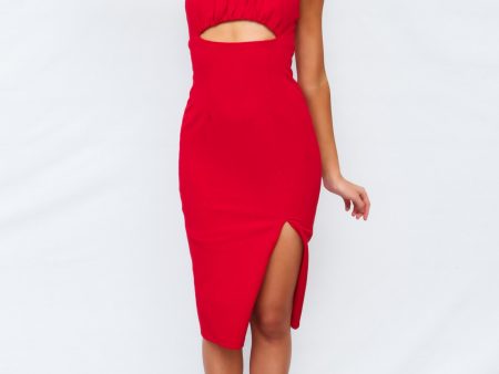 Alyza Midi Dress - Red Fashion