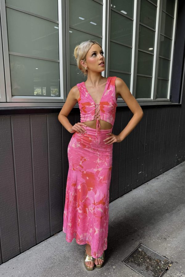 Kyala Maxi Dress - Pink Multi For Sale