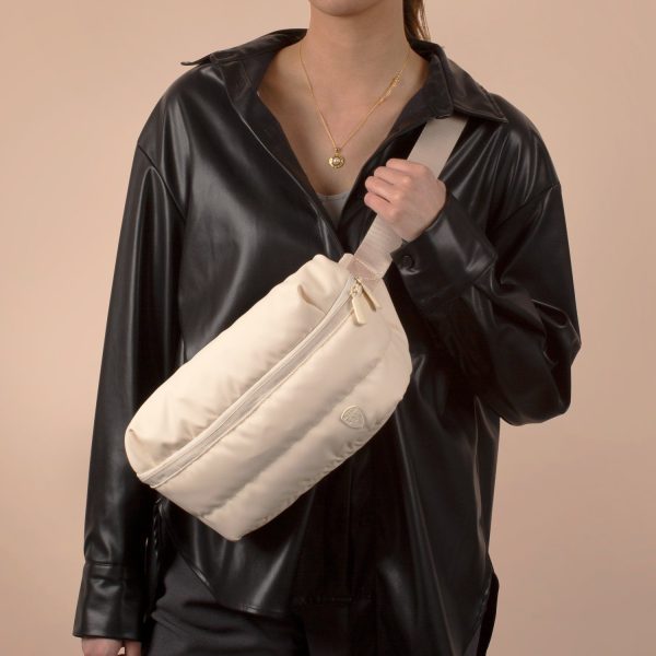 The Puffer Waist Bag - Ivory Hot on Sale