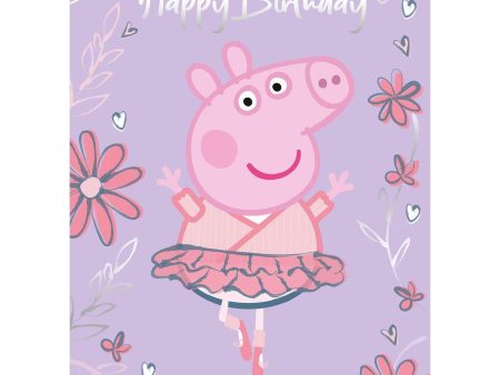 Peppa Pig Birthday Card, Ballerina Peppa Fashion