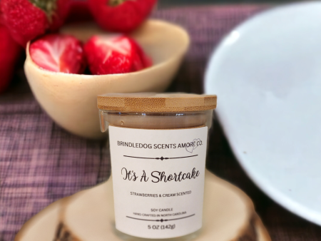 Its A Shortcake 5 oz Handcrafted Soy Candle Clear Jar Online Sale