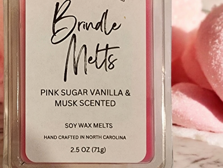 Brindle Melts 2.5 oz Soy Wax Melts Pink Sugar Vanilla & Musk Scented Cheap