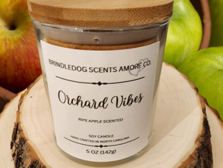 Orchard Vibes 5 oz Handcrafted Soy Candle Clear Jar Cheap