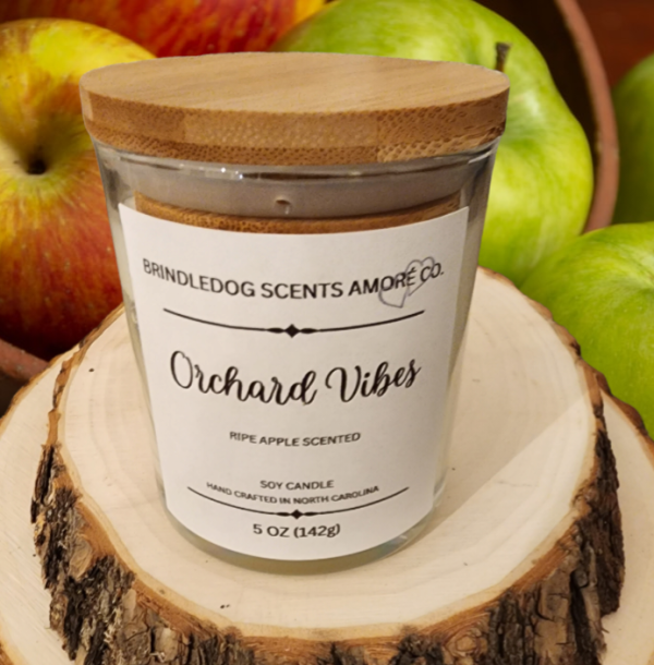 Orchard Vibes 5 oz Handcrafted Soy Candle Clear Jar Cheap