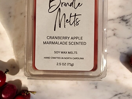 Brindle Melts 2.5 oz Soy Wax Melts Cranberry Apple Marmalade Scented Discount