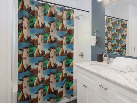 A Bunch of Bull (Grid) Shower Curtain For Cheap