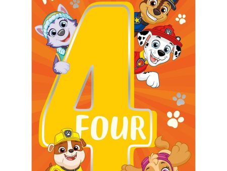 Paw Patrol Age 4 Birthday Card Online Sale