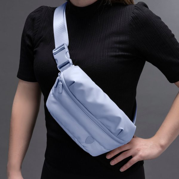 The Puffer Mini Waist Bag - Light Blue Fashion