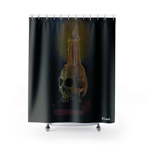 Skull and Candle Shower Curtain For Cheap