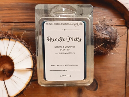 Brindle Melts 2.5 oz Soy Blended Wax Melts Santal & Coconut Scented Online Hot Sale