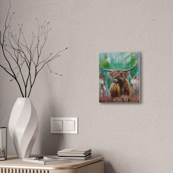 Impressionistic Highland Cow, Canvas Stretched For Sale