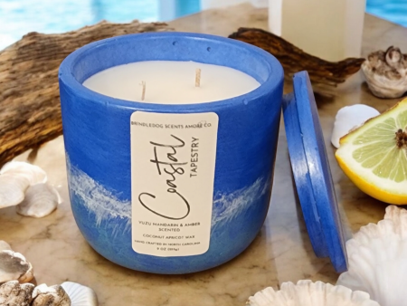 Coastal Tapestry- 9 oz Mandarin Yuzu & AmberScented-Celestial Series Blue Online