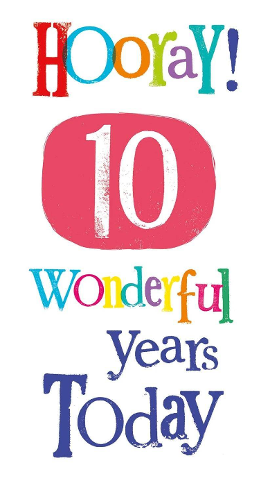 Brightside Age 10 Birthday Card Discount