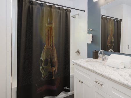 Skull and Candle Shower Curtain For Cheap