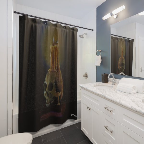 Skull and Candle Shower Curtain For Cheap