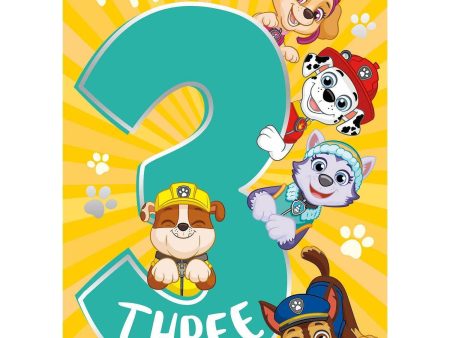 Paw Patrol Age 3 Birthday Card For Cheap