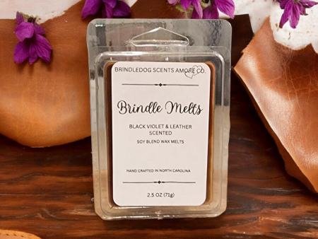 Brindle Melts 2.5 oz Soy Blended Wax Melts Black Violet & Leather Scented Online