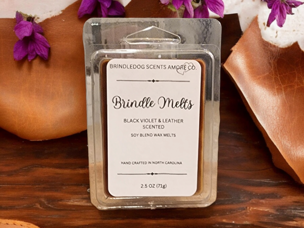 Brindle Melts 2.5 oz Soy Blended Wax Melts Black Violet & Leather Scented Online