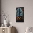 Jack O Lantern in the Window, Canvas Stretched Online Sale