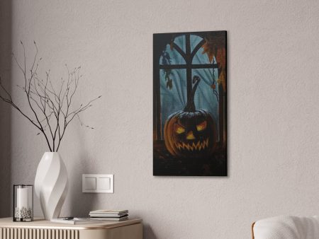 Jack O Lantern in the Window, Canvas Stretched Online Sale