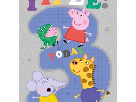 Peppa Pig Age 3 Birthday Card For Sale