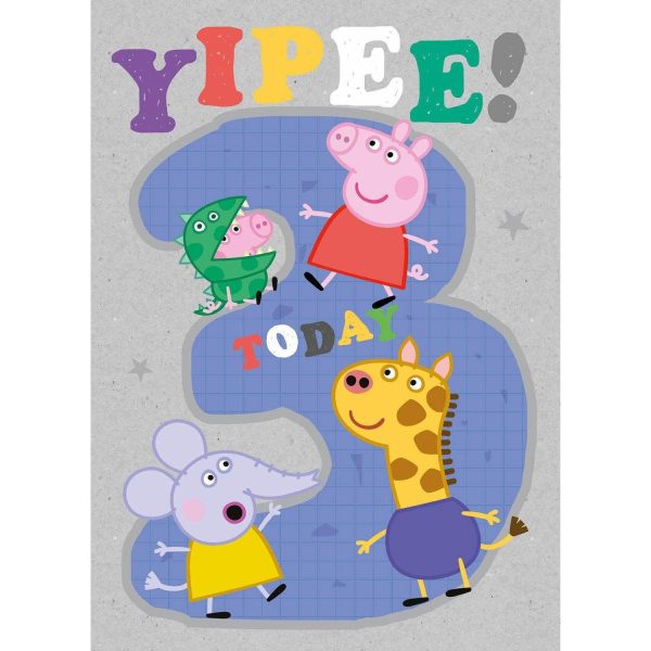 Peppa Pig Age 3 Birthday Card For Sale