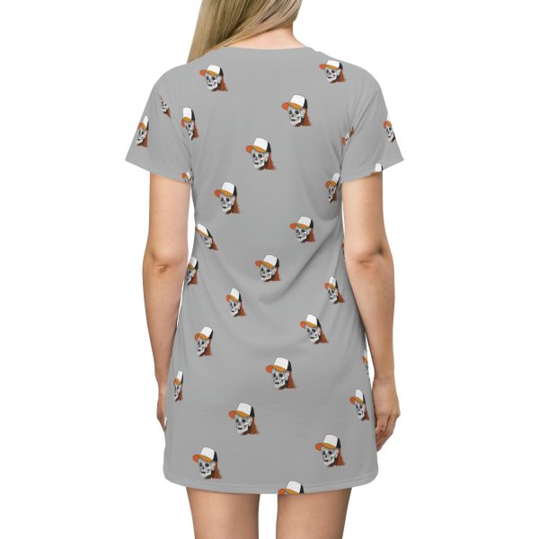 Skullet All Over Print T-Shirt Dress Online Hot Sale