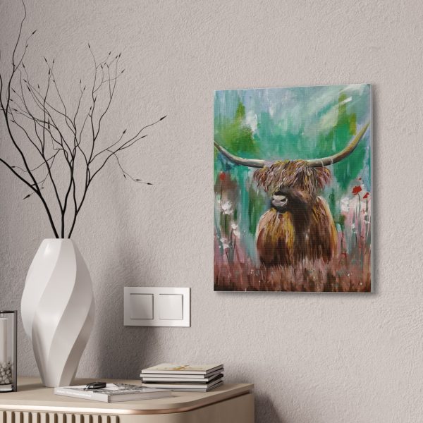 Impressionistic Highland Cow, Canvas Stretched For Sale