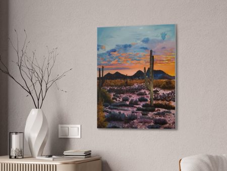 Desert Cactus at Sunset Canvas Stretched, 0.75  Online now