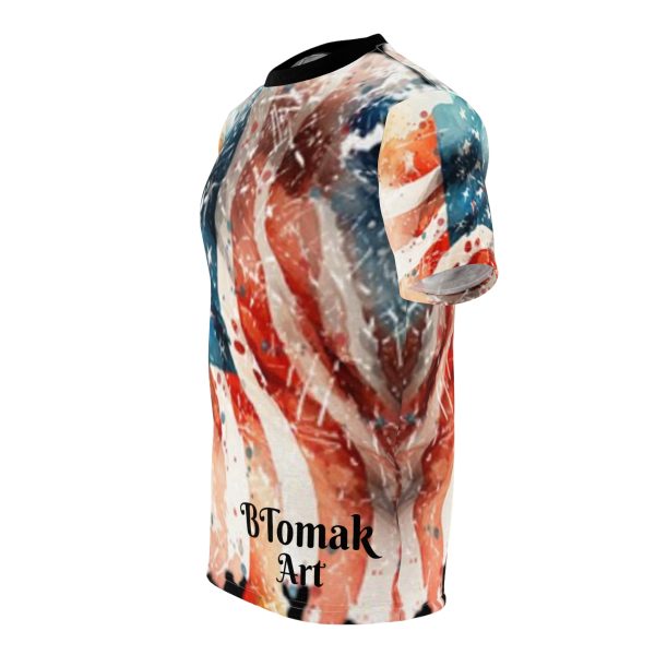 Distressed American Flag BTomak Art AOP Tshirt Hot on Sale