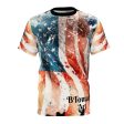 Distressed American Flag BTomak Art AOP Tshirt Hot on Sale