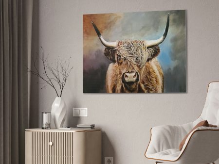 Highland Cow Canvas Stretched on Sale