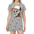 Skullet All Over Print T-Shirt Dress Online Hot Sale