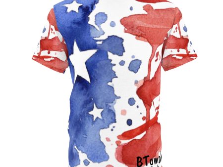 Water Color American Flag AOP Tshirt Online now