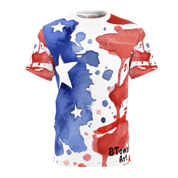 Water Color American Flag AOP Tshirt Online now